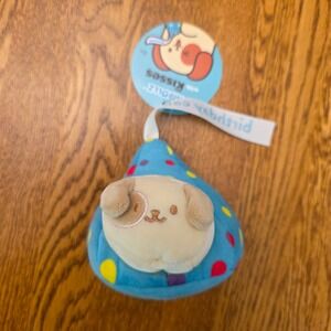 Anirollz Puppiroll Hershey's Kisses Birthday Cake Blue Polka Dot Plush Toy 4"